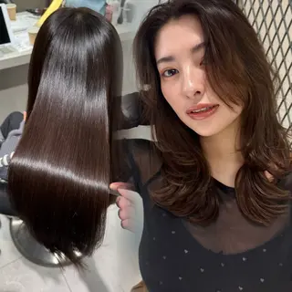 ロング カラー ブリなしWカラー✨️ 髪質改善【タケル】のヘアスタイル