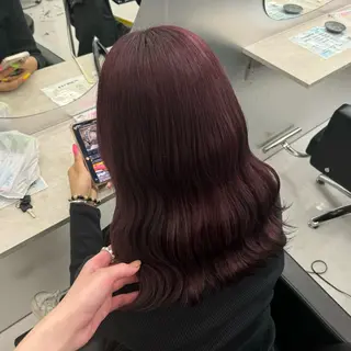 カラー 透明感/ 艶ハイトーン/梨桜のヘアスタイル