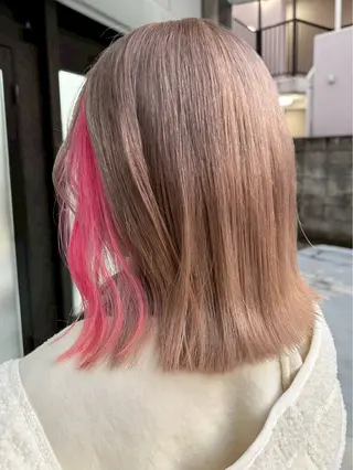 ミディアム カラー ハイトーン/韓国風/ 艶髪/吉祥寺のヘアスタイル