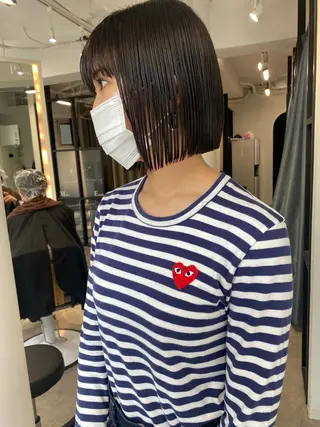 ショート カラー センターパート/ 暖色カラーayuのヘアスタイル