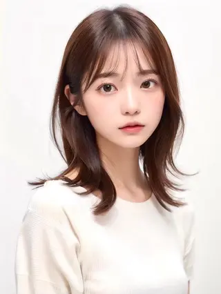 ミディアム eve🐰束間まつ毛 /透明感カラーのヘアスタイル