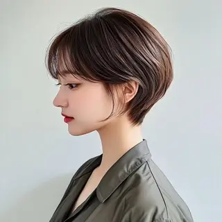 ショート グレージュ/レイヤー ふうか　渋谷のヘアスタイル