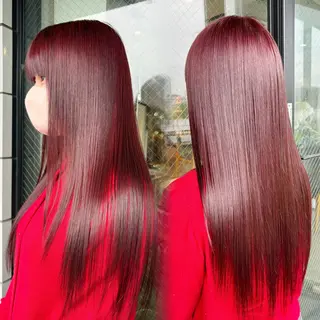 ロング カラー 暖色カラー🍒 ケアブリーチ/akiのヘアスタイル