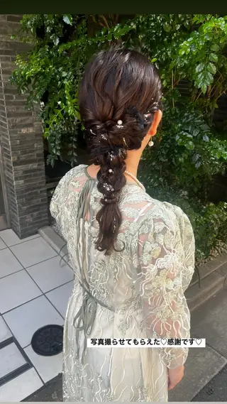 セミロング ヘアアレンジ ⭐️ アユミ⭐️のヘアスタイル