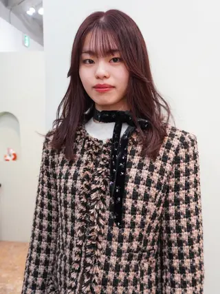 セミロング カラー yew所属・名古屋カラーモデル/ 暖色カラー/リカのヘアスタイル