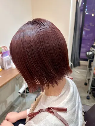 ショート カラー 縮毛矯正+モテカラー 🎀✨MIHOのヘアスタイル