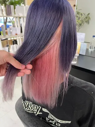 セミロング カラー 諸岡 玲のヘアスタイル