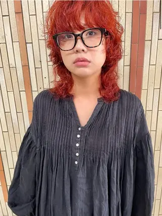 ミディアム カラー パーマ MIKU 倉敷／デザインカットのヘアスタイル