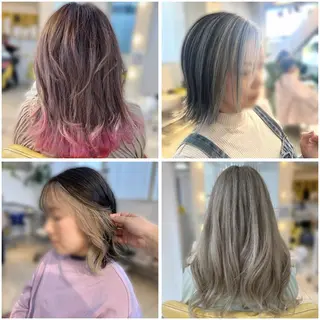 セミロング カラー 友田 まりあのヘアスタイル