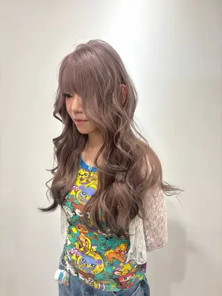 ロング カラー ハイトーン/ウルフ/ レイヤー/Asukaのヘアスタイル