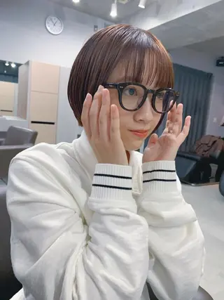 ショート カラー ボブパーマコテ巻き風 パーマNo1深江秀平のヘアスタイル