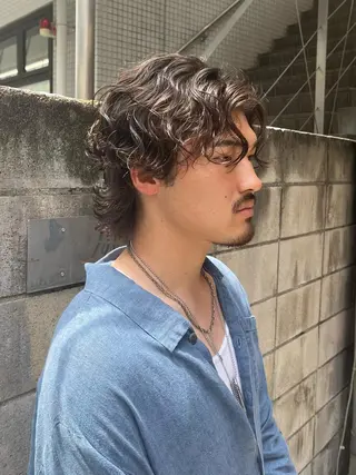 ショート パーマ メンズ うるツヤハイトーン✨ /西川郁巳のヘアスタイル