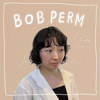 ショート パーマ benji仙台所属・KOKI/ ボブ/ パーマ/透明感カラーのヘアスタイル