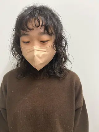 ミディアム パーマ ニュアンスヘア☆樋口 希世☆のヘアスタイル