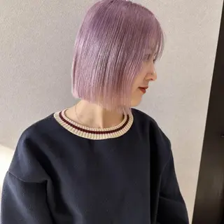 カラー ミディアム ハイトーンカラー😺 横山雪奈のヘアスタイル