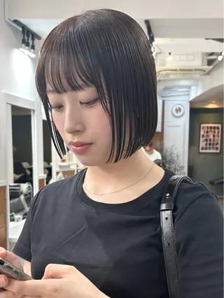 ミディアム カラー レイヤーボブ/ 艶カラー/サナ🌼のヘアスタイル
