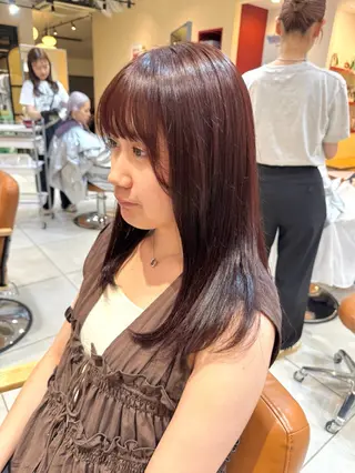 ミディアム カラー 🫧髪質改善/Wカラ ー 暖色 🌸桜🌸のヘアスタイル