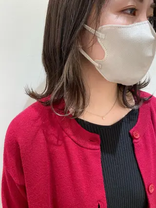 ミディアム カラー 髪質改善/白髪ぼかし レイヤー 🌱千咲季のヘアスタイル