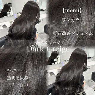 ロング カラー ブリーチなし透明感 ×縮毛矯正🤍ユウのヘアスタイル