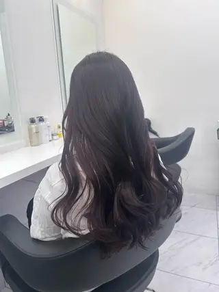 ロング カラー パーマ ヘアアレンジ メンズ キッズ ブリーチなしカラー/ ブラウン/レイヤーのヘアスタイル