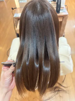 ミディアム 髪質改善カラー 清利あやなのヘアスタイル