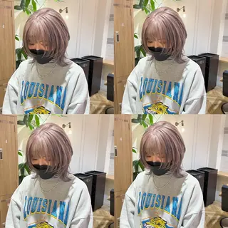 ショート カラー 艶カラー/韓国顔周り 🎀mamiのヘアスタイル