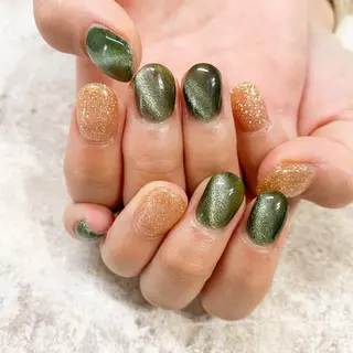 ネイル ゴテゴテ💙ワンホン リオナのネイルデザイン