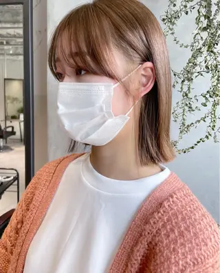 ショート 美髪矯正/艶カラー ボブ/栄/鐘ヶ江純也のヘアスタイル