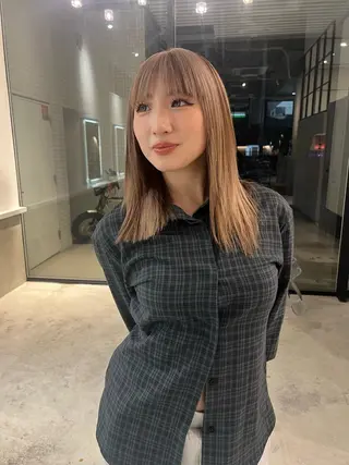 セミロング 名古屋/落ちる黒 黒染め落としのヘアスタイル