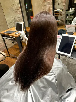 セミロング カラー パーマ 新宿✨顔周りカット 韓国ヘア/坂本亜裟海のヘアスタイル