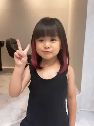 ミディアム カラー ヘアアレンジ アンドウ ユウ/ レイヤーカット/韓国のヘアスタイル