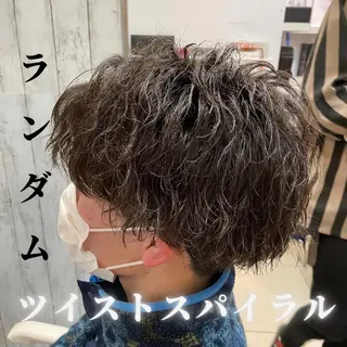 ショート パーマ メンズ 髪質改善× ハイライト溝江のヘアスタイル