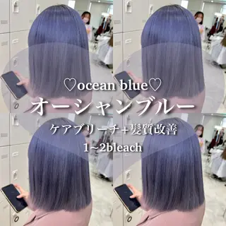 セミロング カラー ハイトーン/ダブルカ ラー/RINKA🎀のヘアスタイル