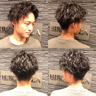 ミディアム パーマ ヘアアレンジ メンズ 萩原 勇樹のヘアスタイル