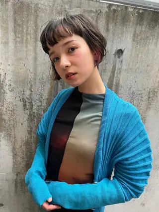 ショート カラー ショート/ボブ/ 心斎橋/宮脇美奈のヘアスタイル