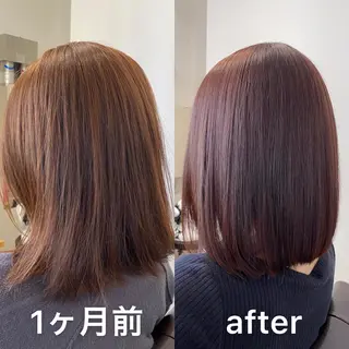 ミディアム カラー パーマ KIZU 髪質改善 オカルト怪談のヘアスタイル