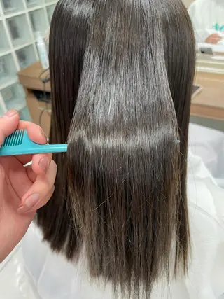 セミロング パーマ 福島成美/髪質改善 縮毛矯正/カラーのヘアスタイル