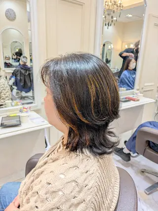 ミディアム Salon de with根本博史のヘアスタイル