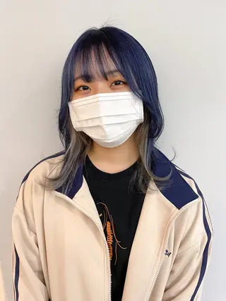 セミロング Kva所属・ウルフ/ハイトーン /髪質改善/AIRIのヘアスタイル