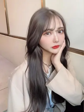 セミロング カラー パーマ 顔周り特化/韓国ヘア /レイヤー/吉野幸大のヘアスタイル