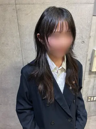 ロング 韓国リアルハッシュ レイヤーカットのヘアスタイル