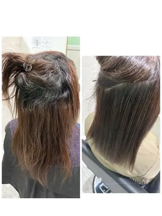 ミディアム 本町/酸性縮毛矯正 髪質改善/財間一正のヘアスタイル