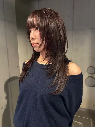 ロング カラー 似合わせウルフ/ レイヤー/山本祐輔のヘアスタイル