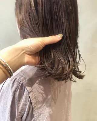 ミディアム カラー ヘアアレンジ 酸性縮毛矯正🧴韓国 レイヤー/髪質改善のヘアスタイル