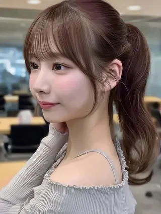 セミロング 縮毛・髪質改善🩰 mai🐰ྀི🤍のヘアスタイル