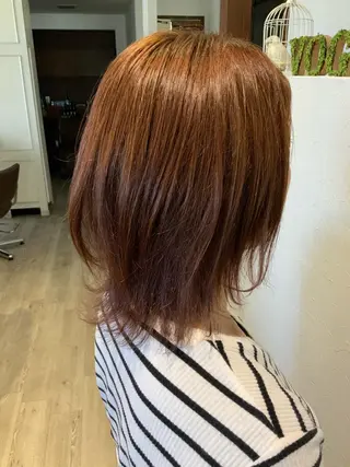 ミディアム カラー 🌿ストレート🌿 髪質改善☘️シュウヤのヘアスタイル