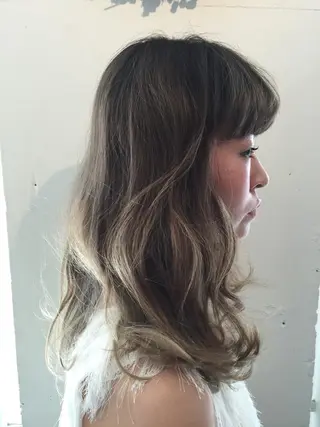 セミロング カラー 💘透明感カラー💘 沖本 将宏のヘアスタイル