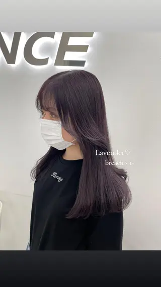 ロング カラー 淡色ラベンダー♡ ニーナ🎀🦙のヘアスタイル