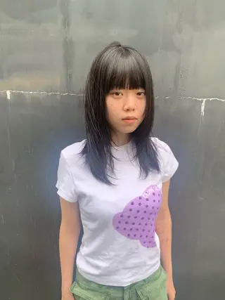 セミロング THE./ブリーチ 透感カラー/髪質改善のヘアスタイル