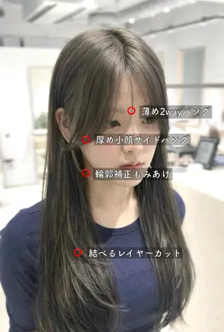 ロング ショートパーマ カットモデルのヘアスタイル